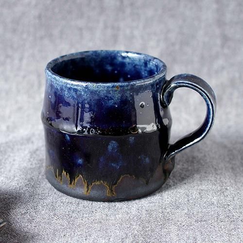 河内啓 1番人気のあるルリ釉のマグカップ