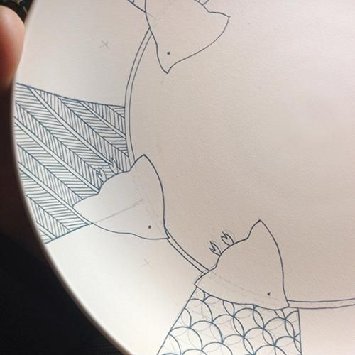 中川ひかり 細かく下絵付された器